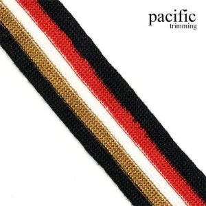 1 1/8" Black/Red/White Stripe