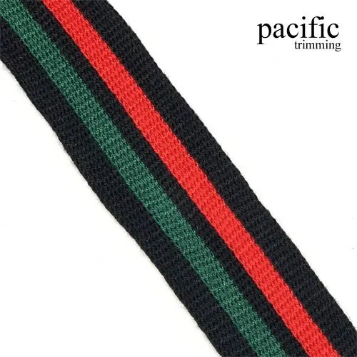 1 1/8" Green/Black/Red Stripe