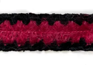 1 1/8" Tufted Ripe Raspberry & Coal Trim (Made in France)