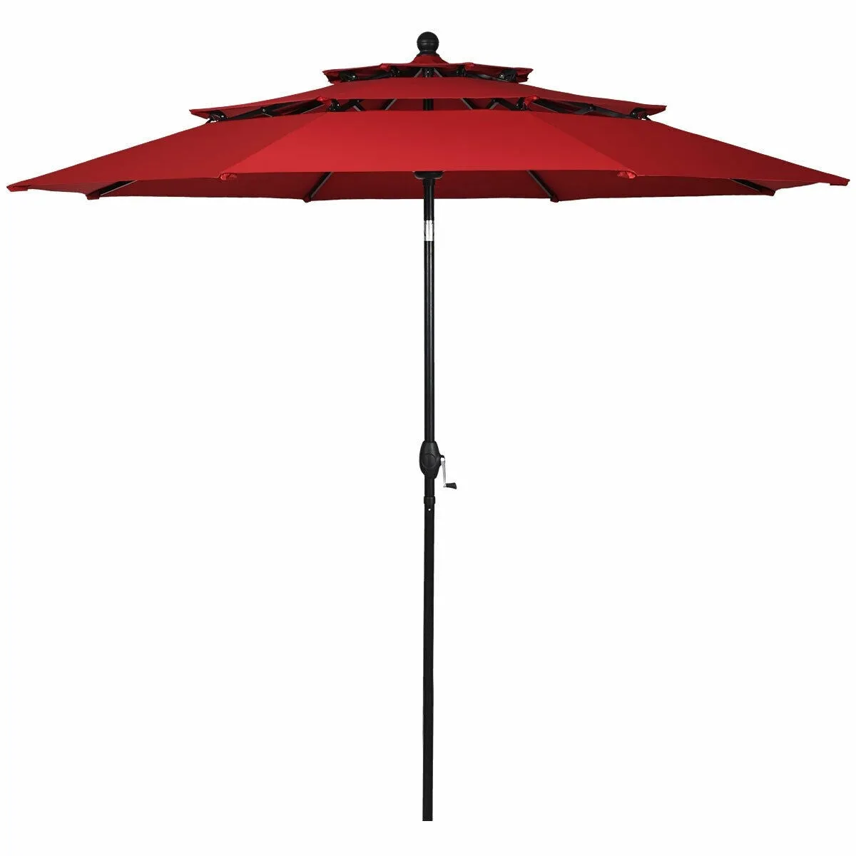 10ft 3 Tier Outdoor Patio Umbrella - Burgundy