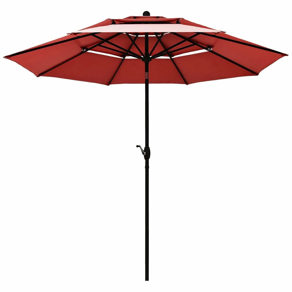 10ft 3 Tier Outdoor Patio Umbrella - Burgundy