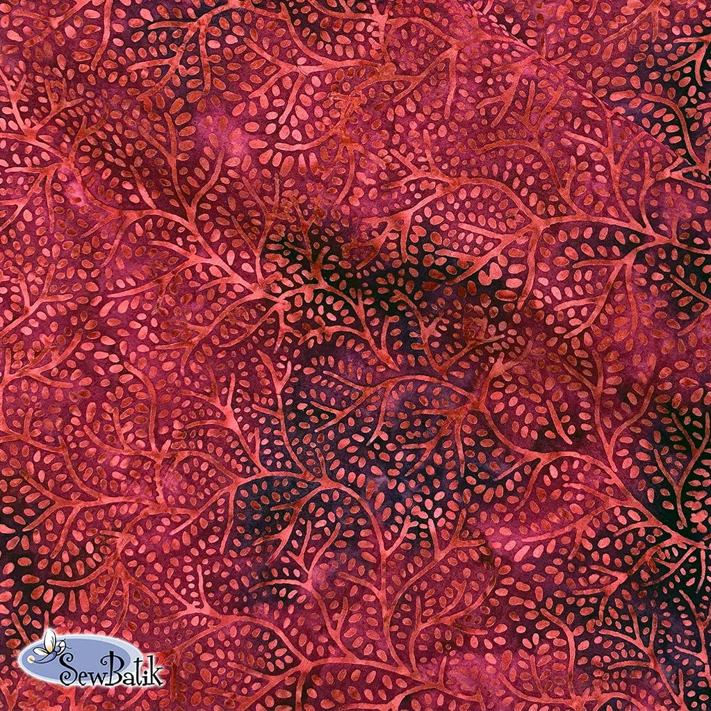 112" Wide Batik - Sacred Branch - Forward Fuchsia