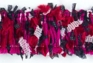 1"  Fuchsia & Red Fringed Trim