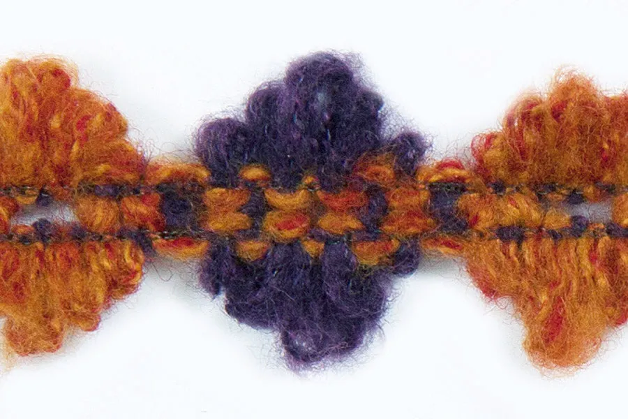 1"  Plum & Burnt Orange Fuzzy Trim