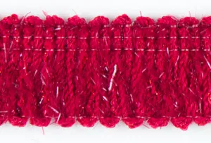 1"  Red Metallic Fringed Trim