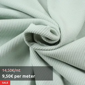 4 Mts Roll - Stretch Organic Cotton Rib 2x2 for Tops (Mint) - OFFER: 9'50€/Mt