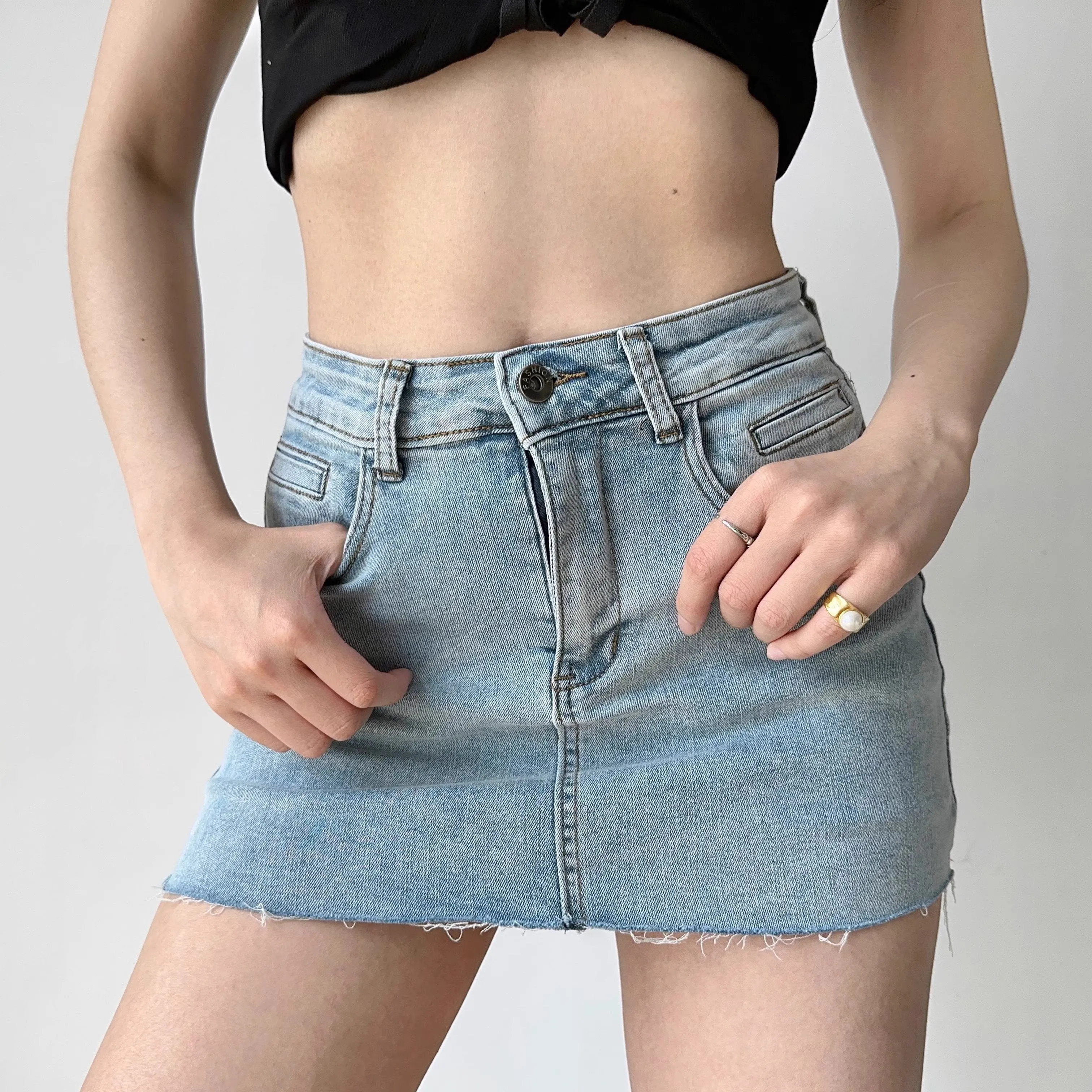 90s Style Denim Mini Skirt