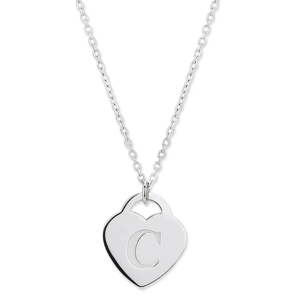 925 Sterling Silver Rhodium Plated And Alphabet Pendant With Chain For Women