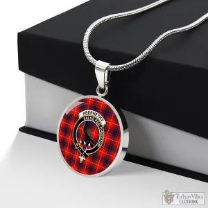 Abernethy Tartan Circle Necklace with Family Crest