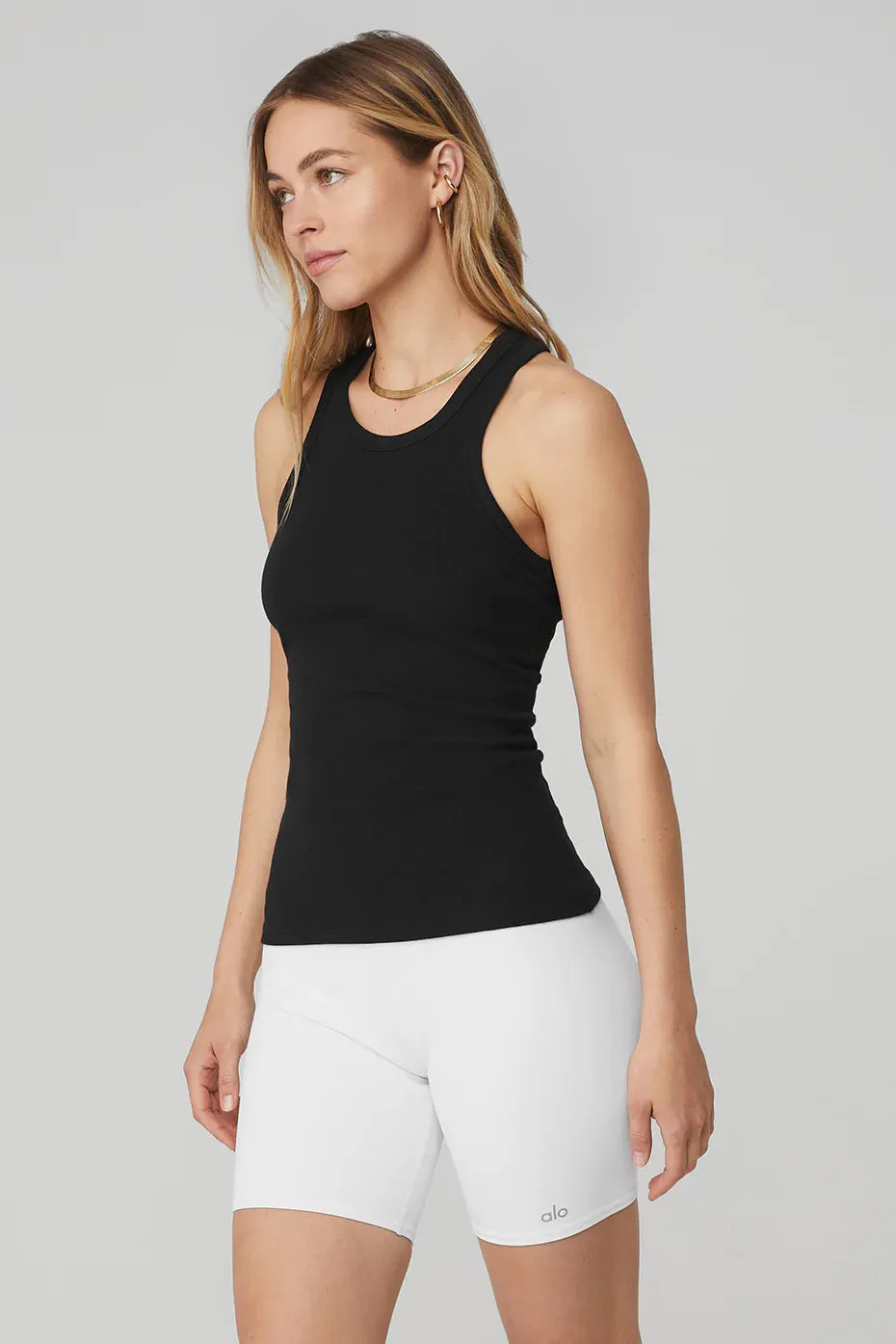 Alo Yoga Women's Ribbed Aspire Full Length Tank Top - Black