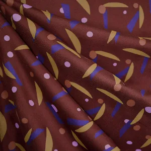 Atelier Brunette Java Abstract Shapes Rayon Crepe Rust