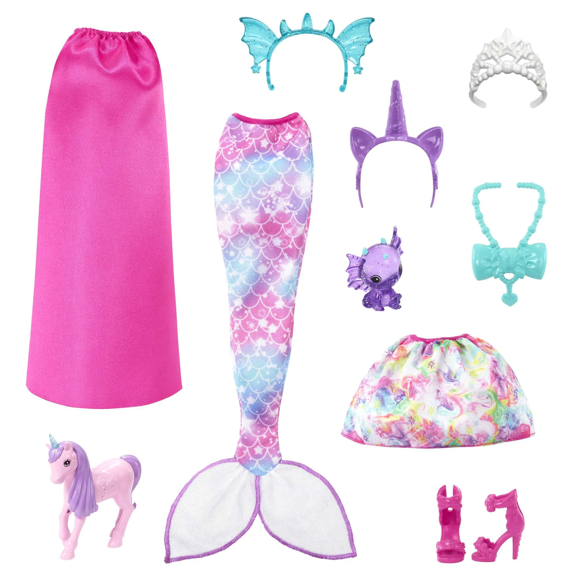 Barbie Doll And Fantasy Pets, Dress-Up Doll, Mermaid Tail And Skirt