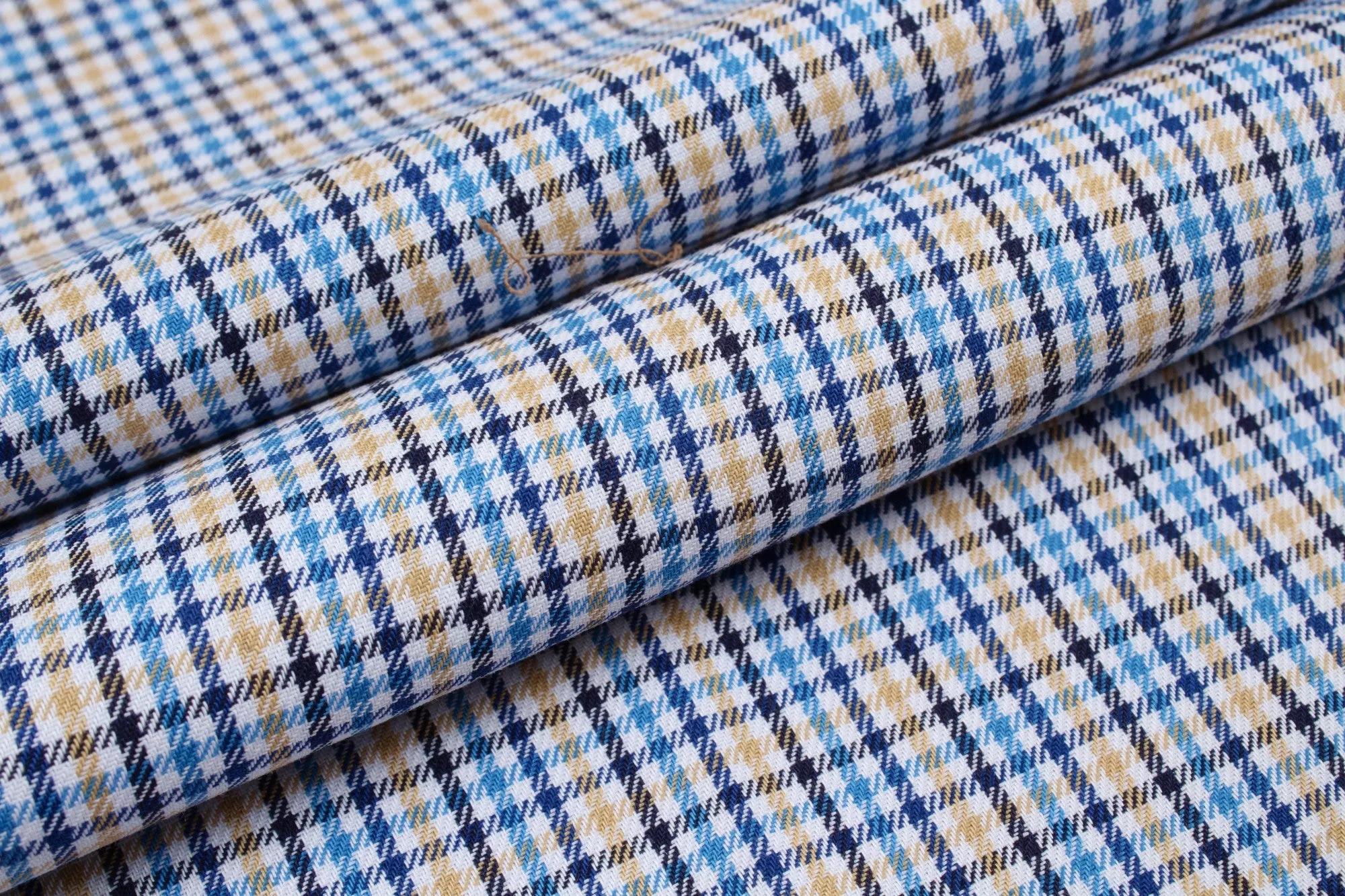 BCI Cotton Polo Shirting - Small Checks