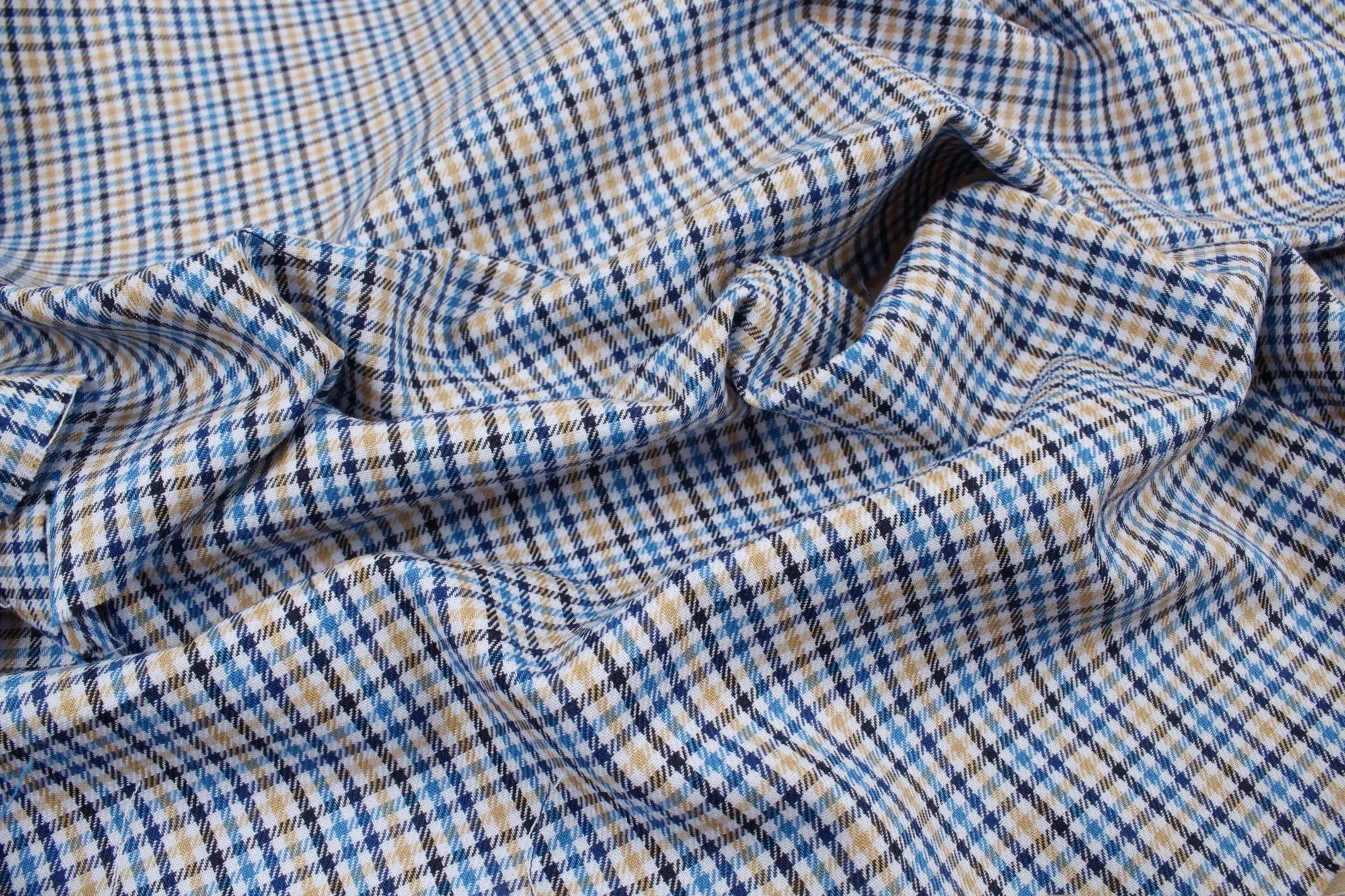 BCI Cotton Polo Shirting - Small Checks