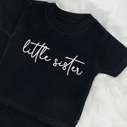 Big Sister & Little Sister Black Script T-Shirts