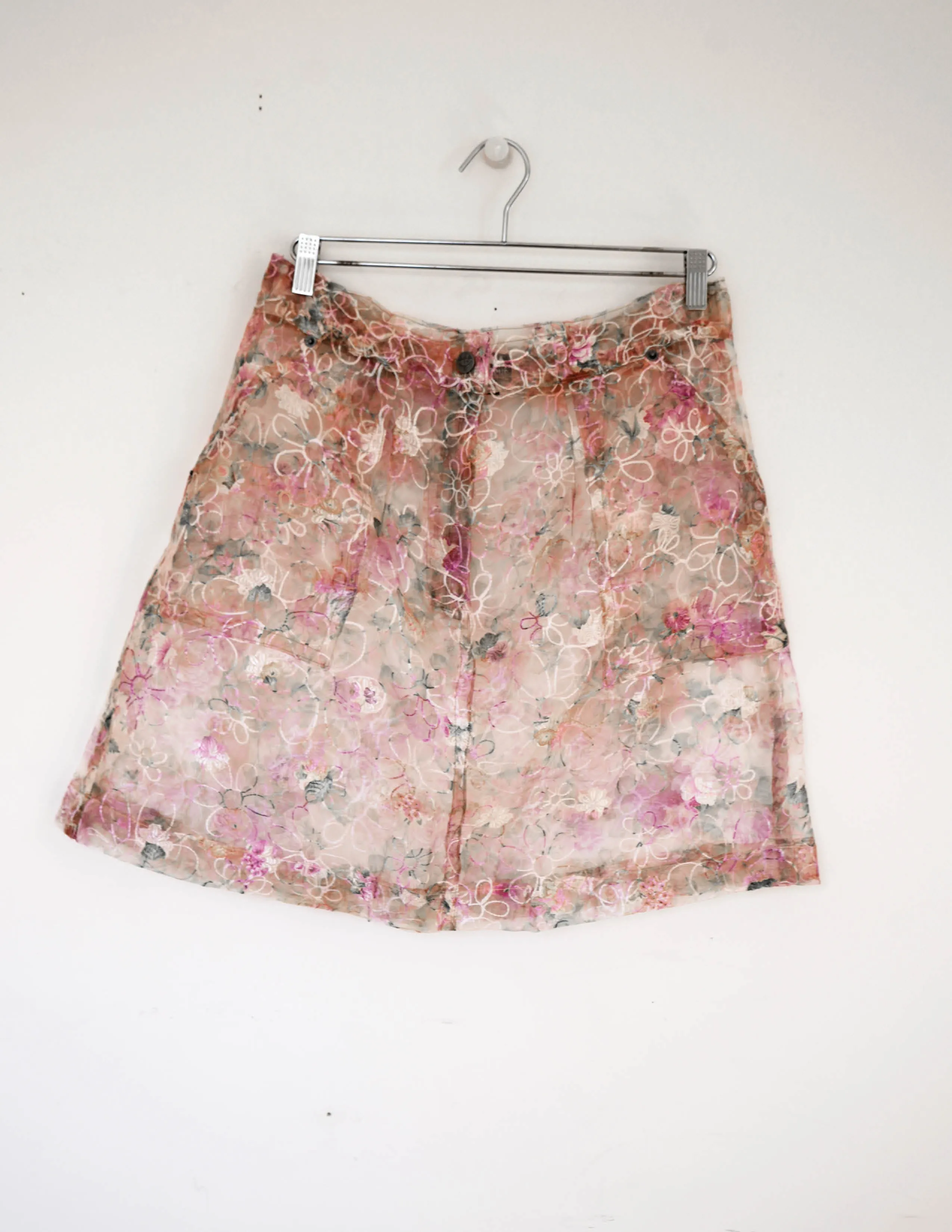 Binta Sheer Floral Embroidered Skirt