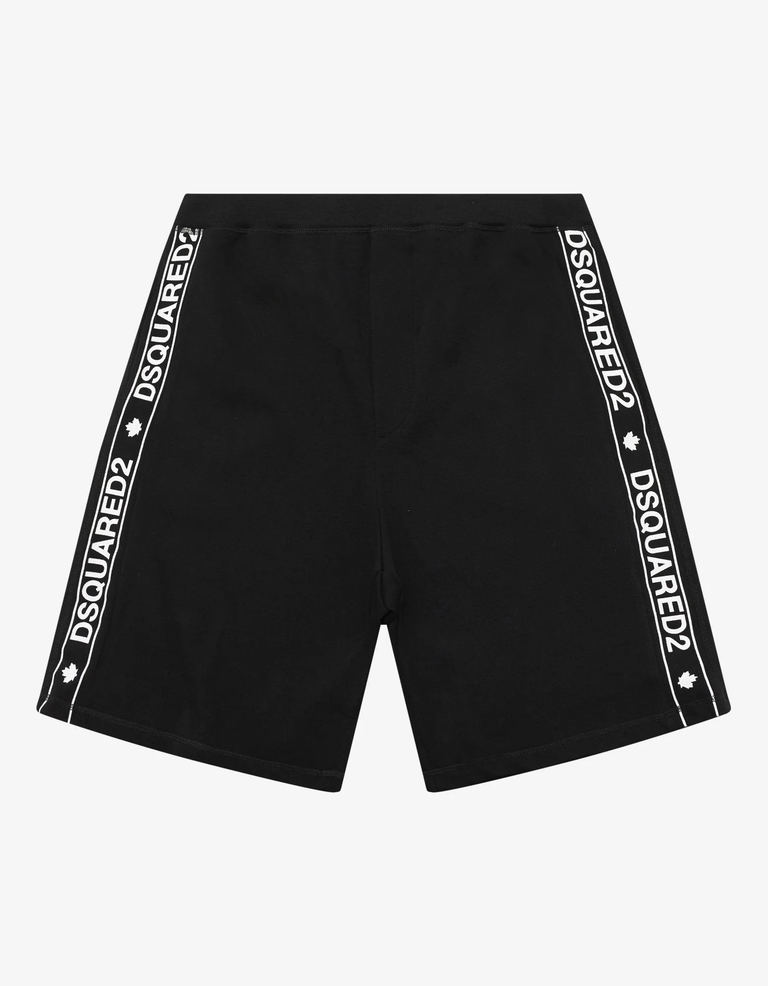 Black Logo Tape Sweat Shorts -