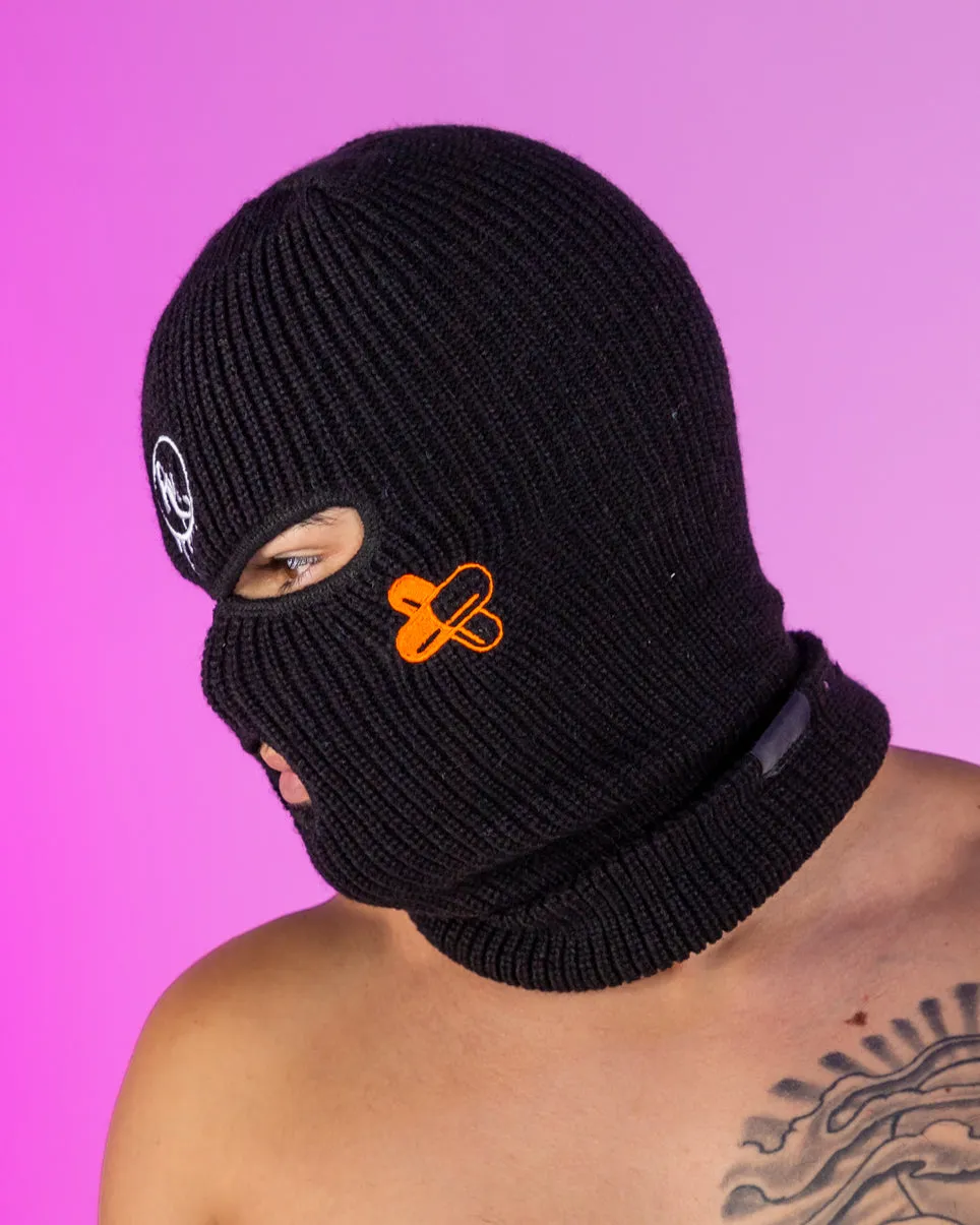 Black Savage Raver Red Pill Ski Mask