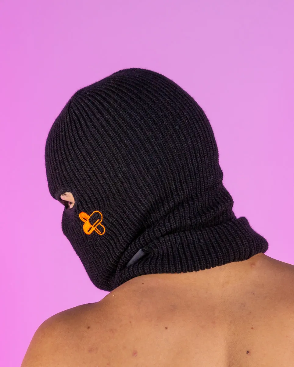 Black Savage Raver Red Pill Ski Mask