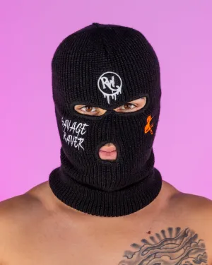 Black Savage Raver Red Pill Ski Mask