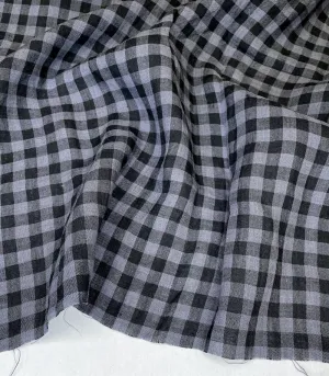 Charcoal Checker- Linen - 1/2 metre