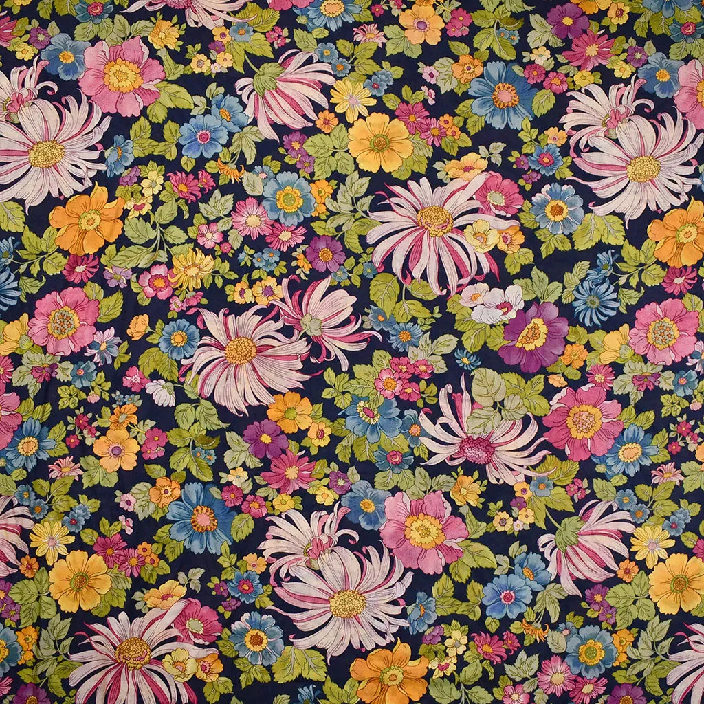 Chelsea Garden Romantic Floral Cotton Lawn Navy