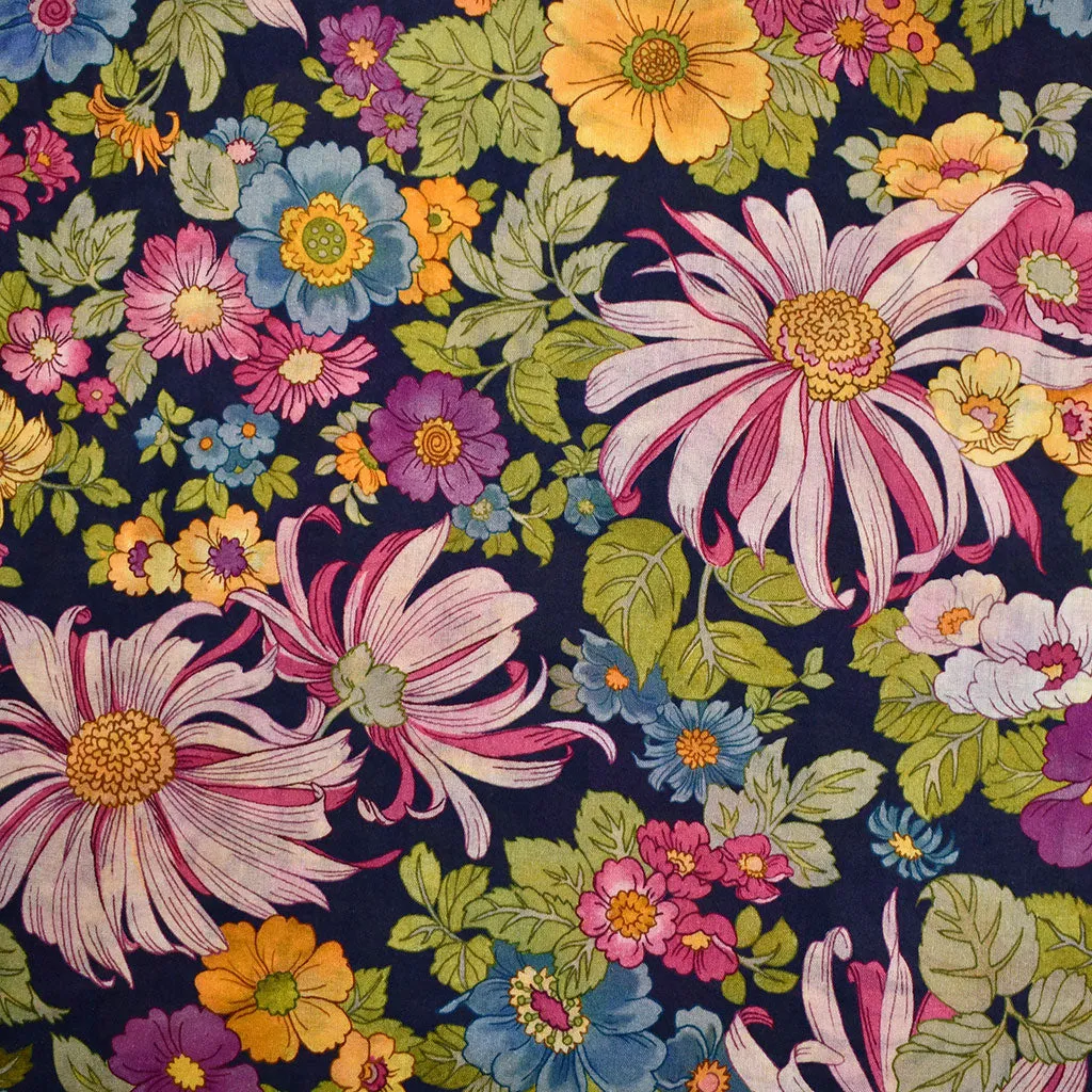 Chelsea Garden Romantic Floral Cotton Lawn Navy