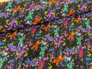 Colourful Dragonflies Brushed Athletic Fabric