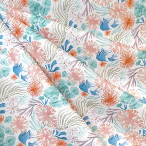 Coral Reef Sea Floral Digital Print Cotton White SY