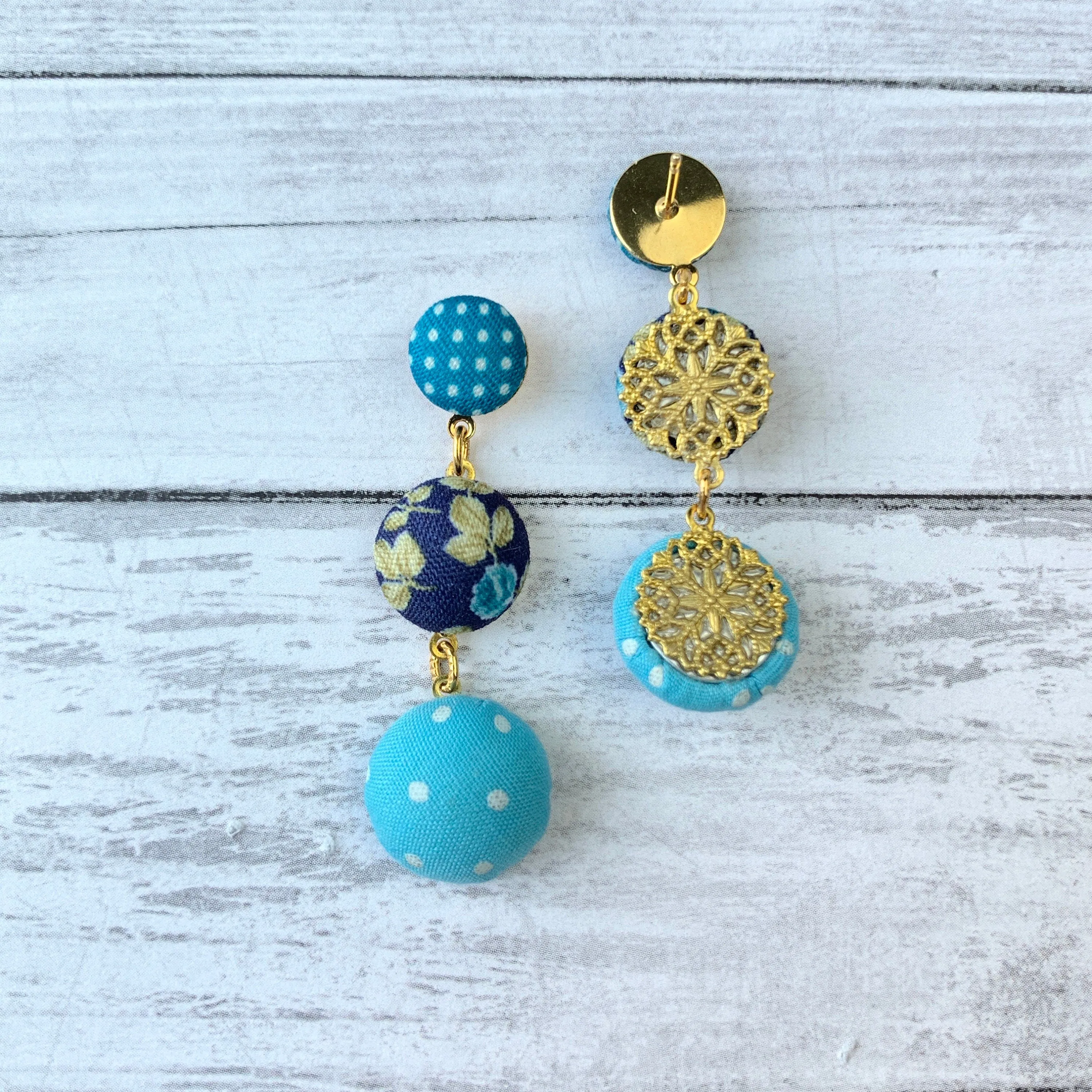 Cute As A Button Earrings in Cornflower Blue