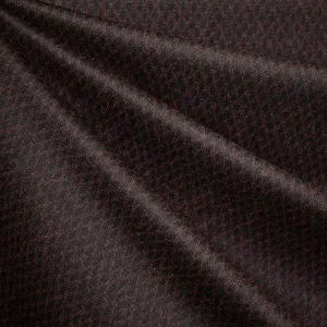 Diamond Jacquard Wool Flannel Suiting Black/Burgundy