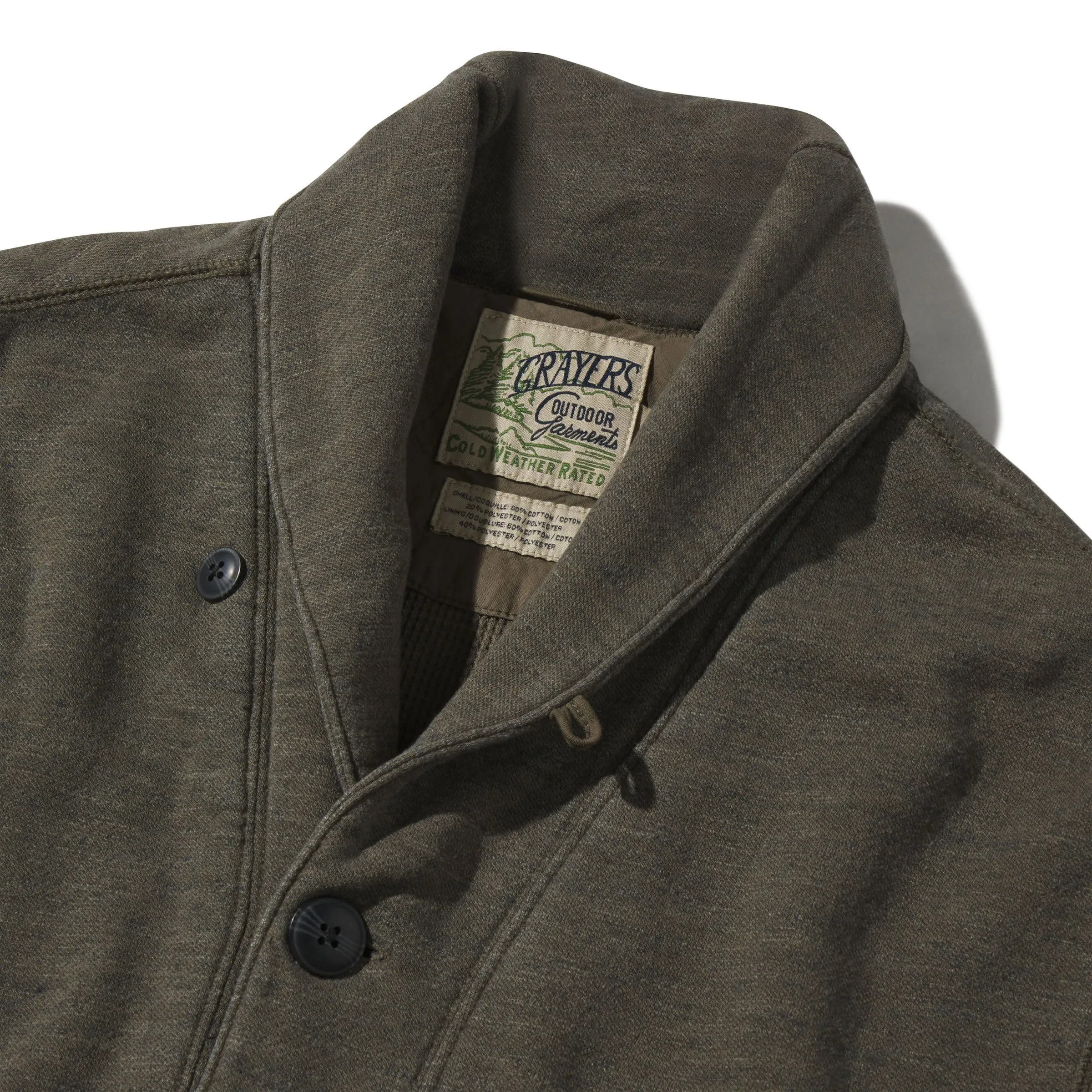 Dunlop Waffle Lined Cardigan - Olive