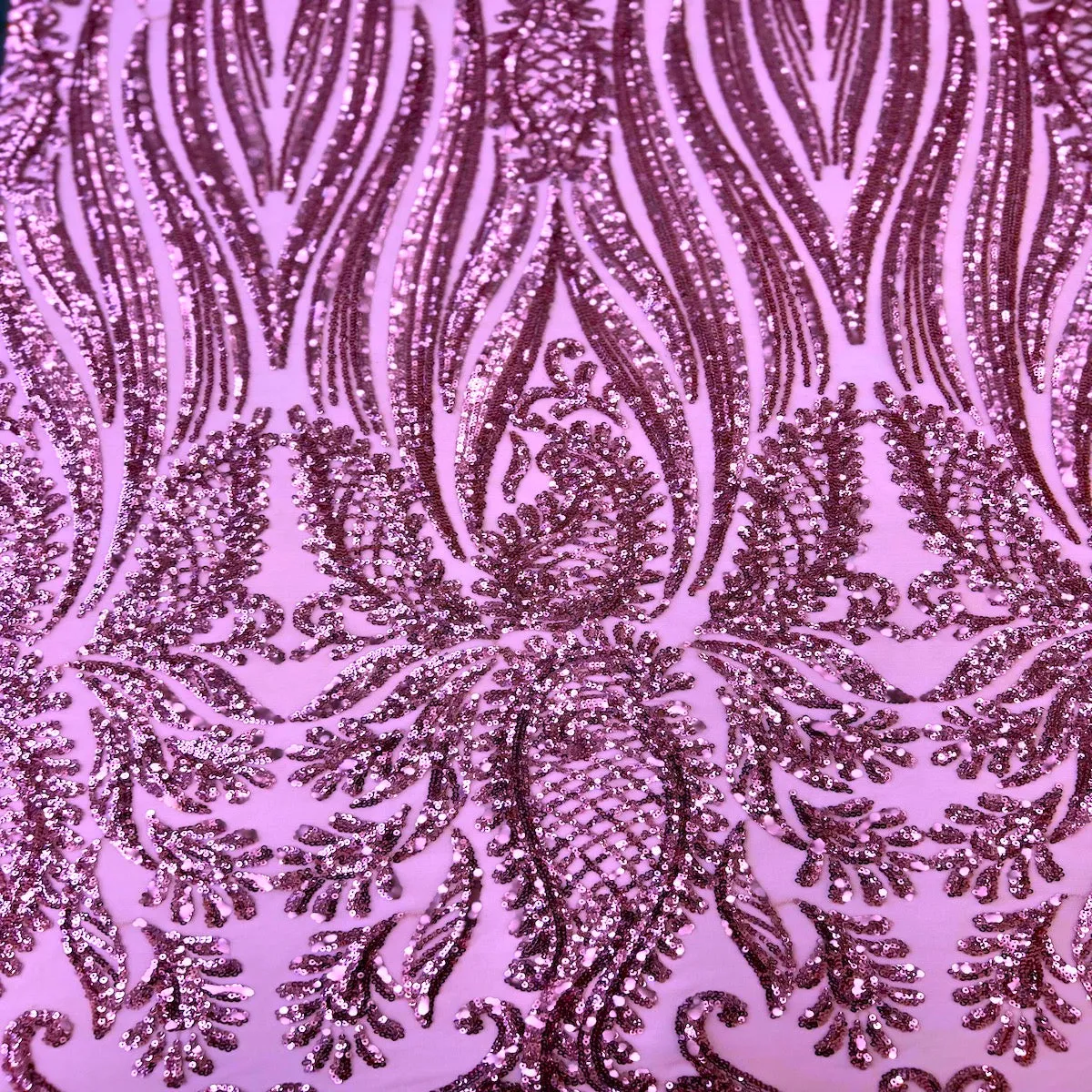 Dusty Pink Nebill Stretch Sequins Lace Fabric