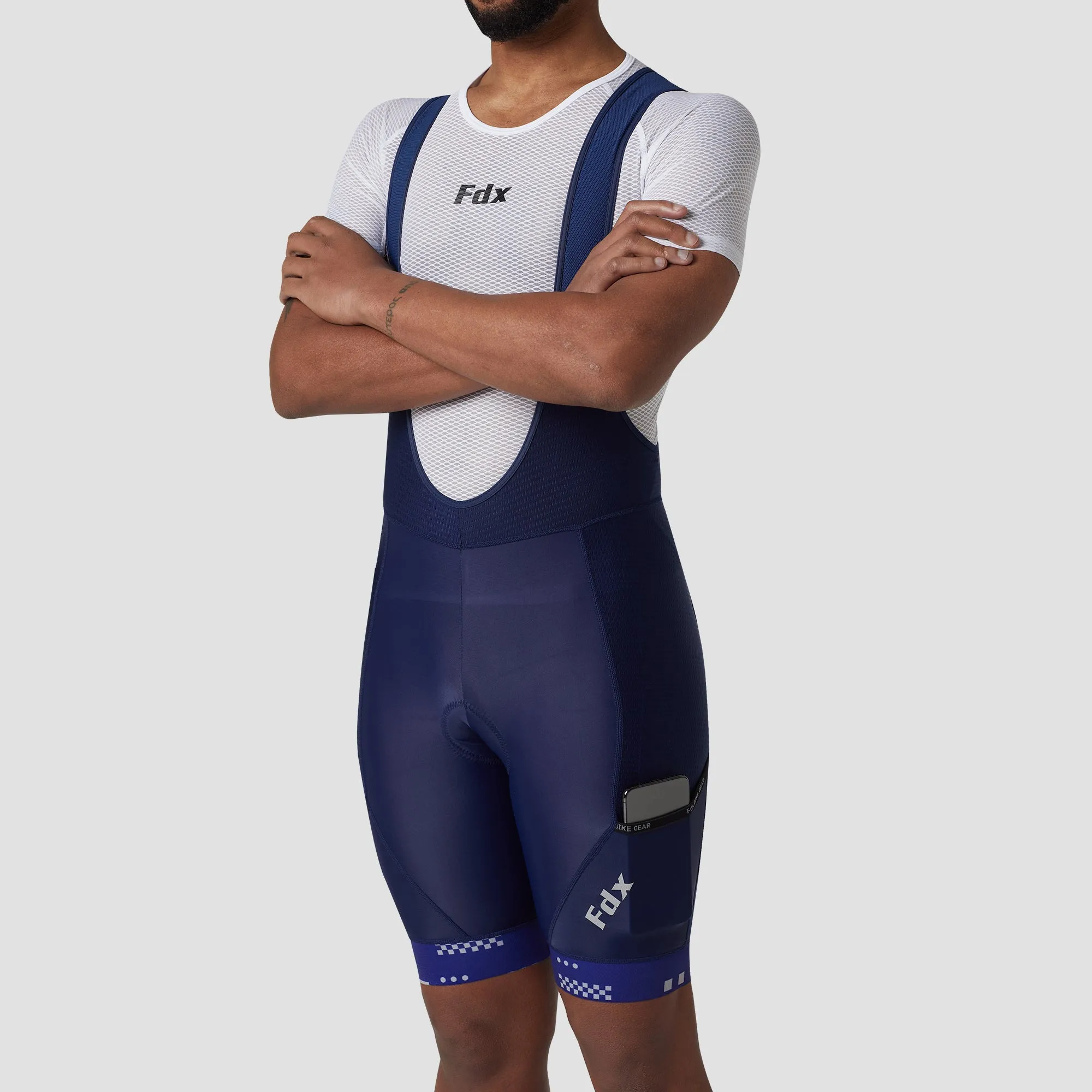 Fdx Men's & Boy's Set All Day Blue Short Sleeve Jersey & Bib Shorts