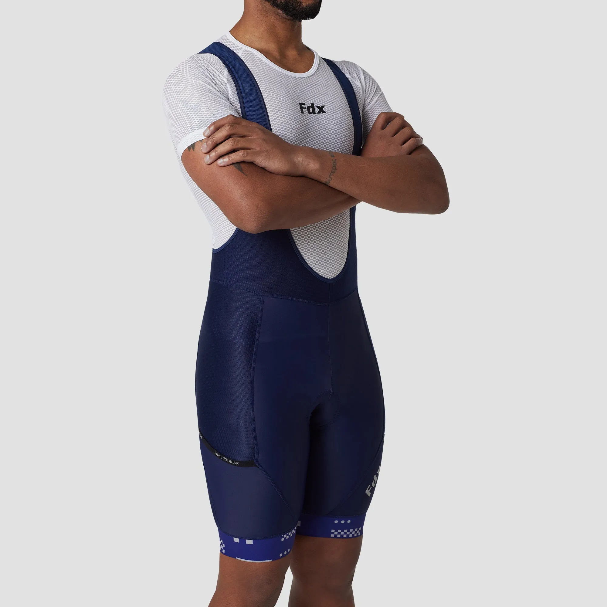 Fdx Men's & Boy's Set All Day Blue Short Sleeve Jersey & Bib Shorts