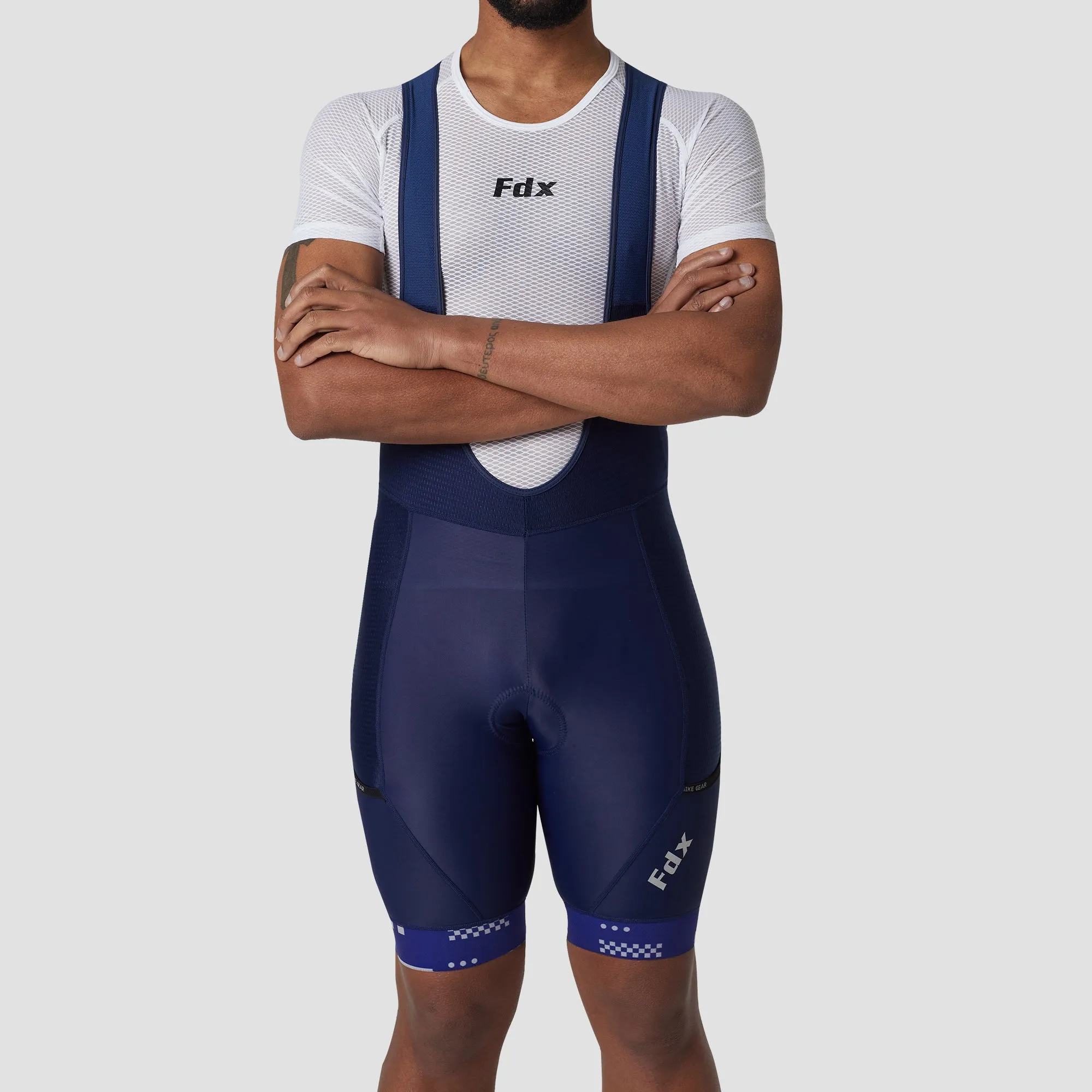 Fdx Men's & Boy's Set All Day Blue Short Sleeve Jersey & Bib Shorts