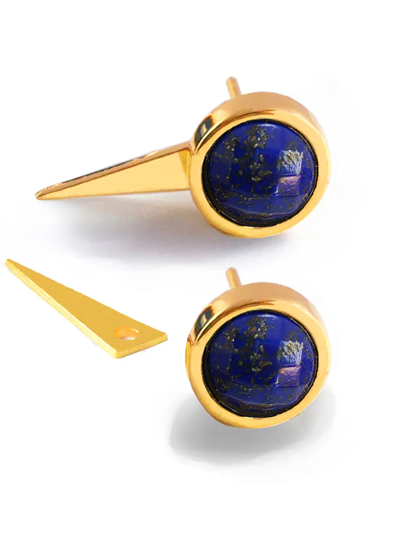 FIRE 3-Way Blue Lapis Lazuli 24K Gold Earring Jackets