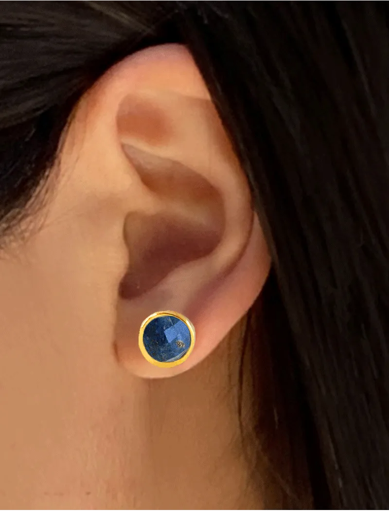 FIRE 3-Way Blue Lapis Lazuli 24K Gold Earring Jackets