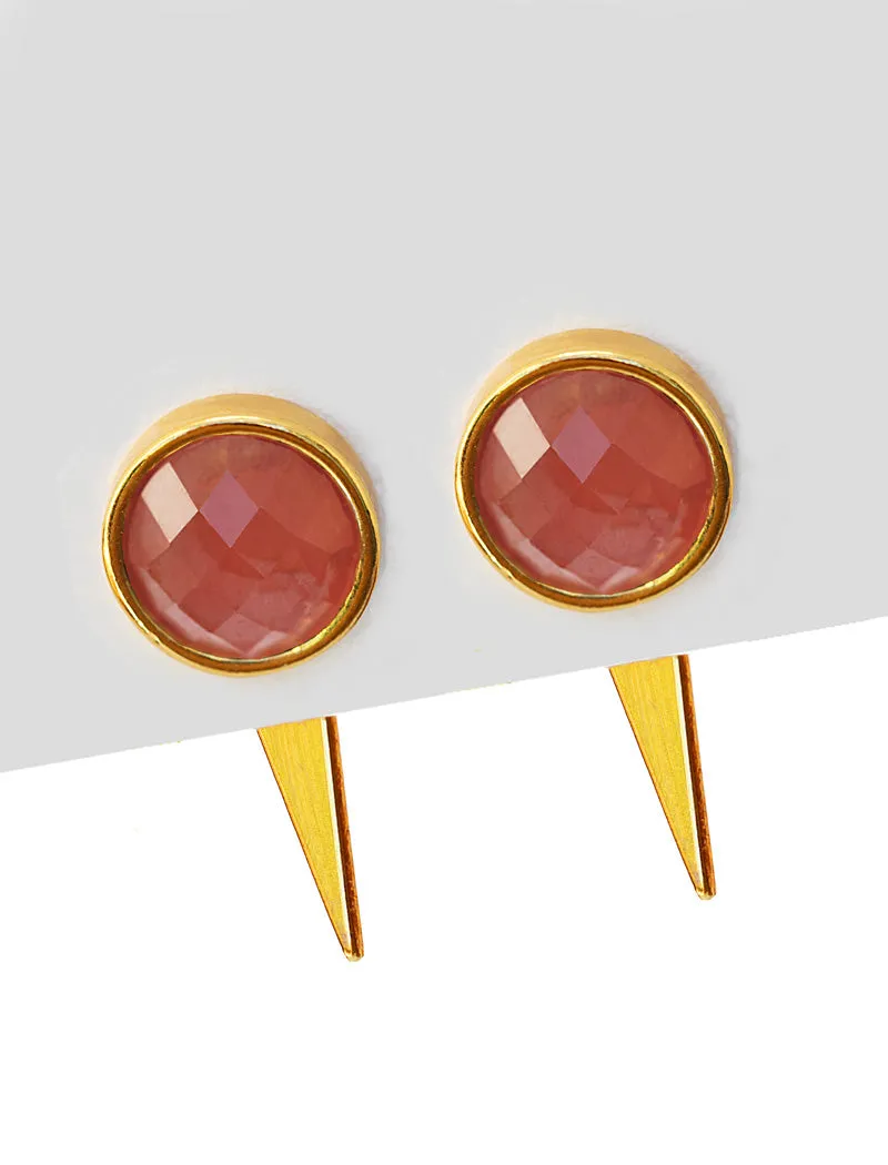 FIRE 3-Way Pink Coral 24K Gold Earring Jackets