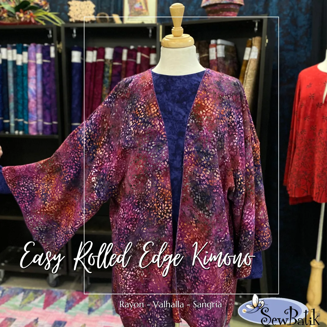 Garment Kit - Easy Rolled Edge Kimono - Batik Rayon