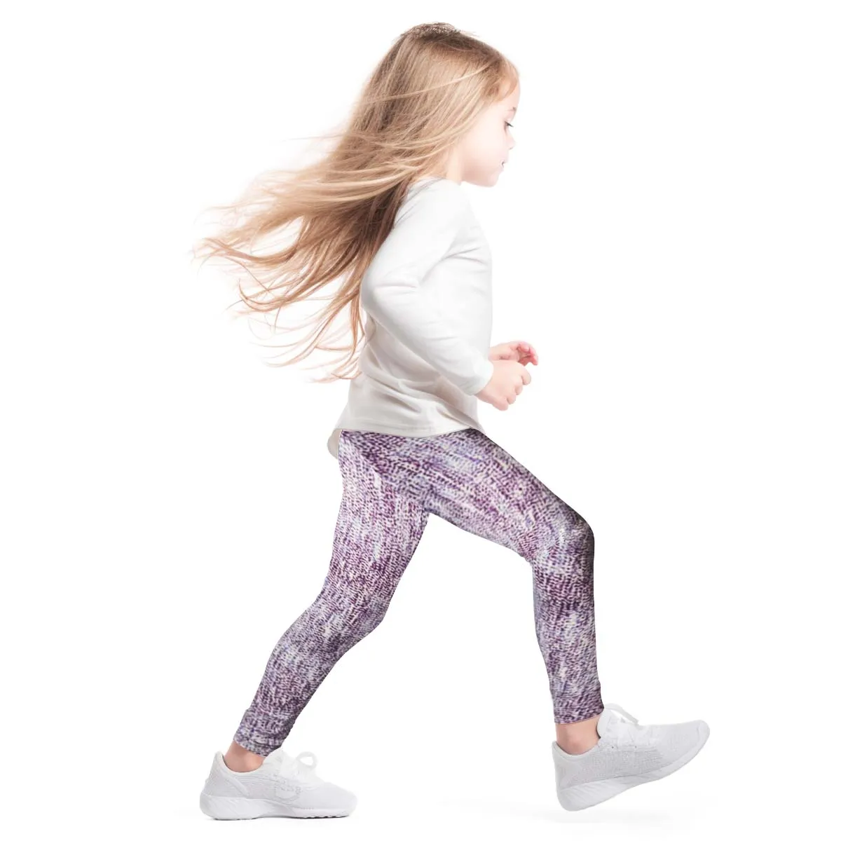 Girls Sports Leggings | Beautiful Lilac Snakeskin Print | Ankle-length | Activewear | Age 3 – 12 Years | Broggs®