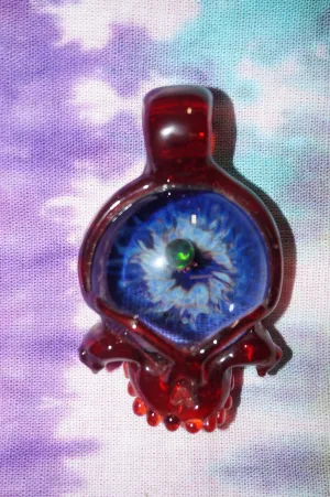 Grateful dead stealie Glass Pendant with beautiful Opal