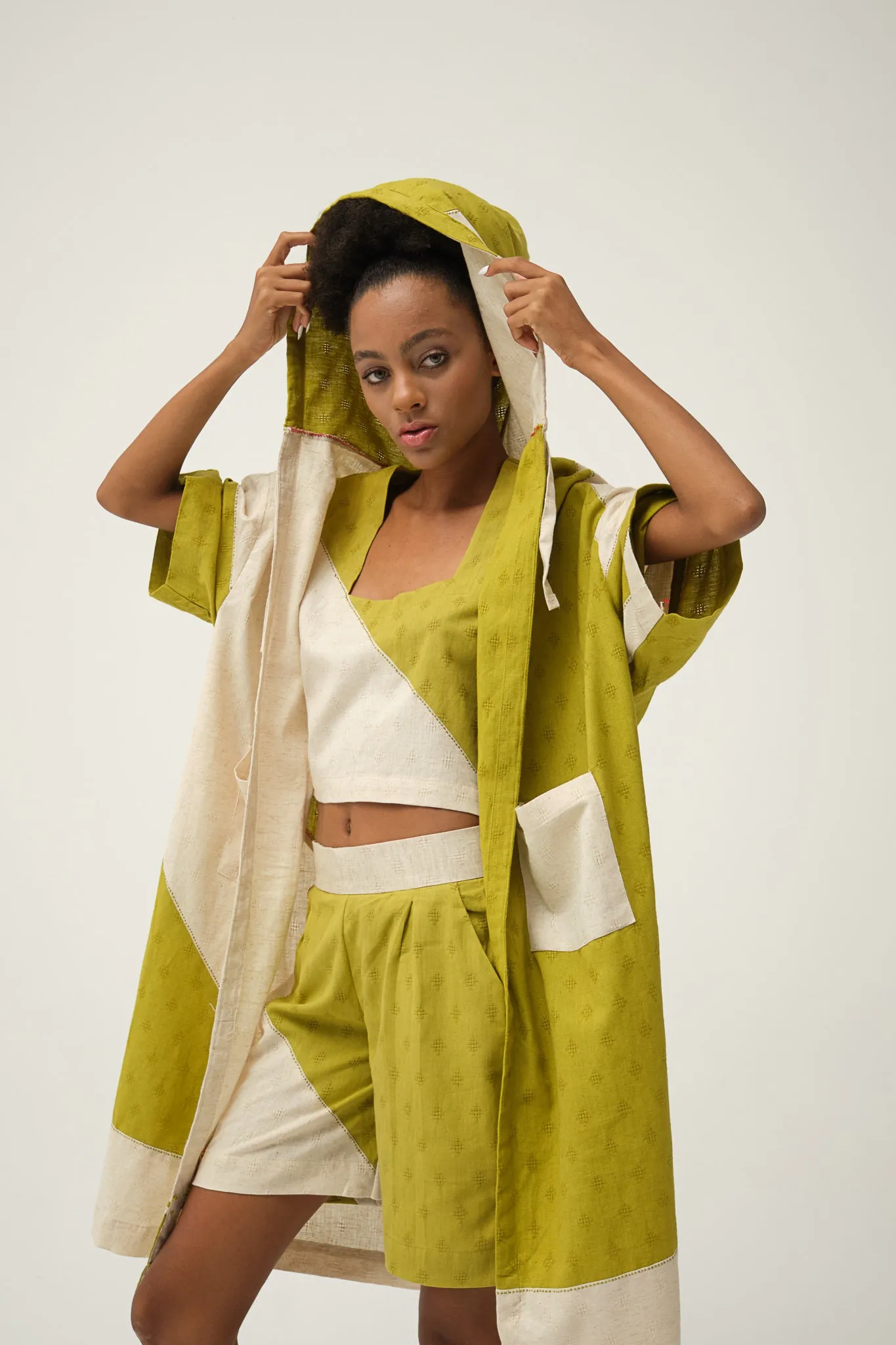 Green handwoven Organic cotton TWEETY JACKET