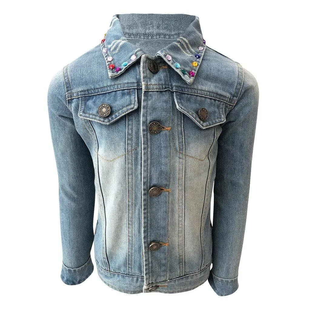 Happy Rainbow Gems Denim Jacket