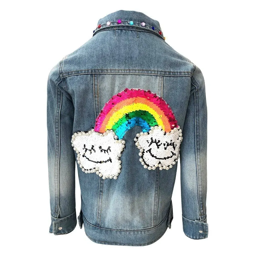 Happy Rainbow Gems Denim Jacket