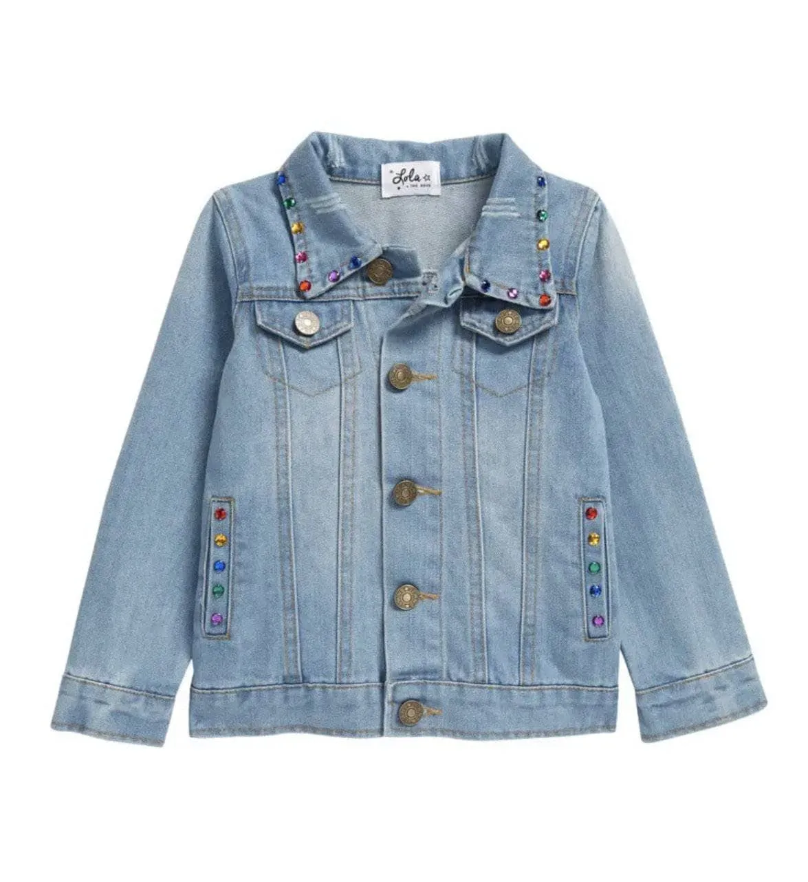 Happy Rainbow Gems Denim Jacket