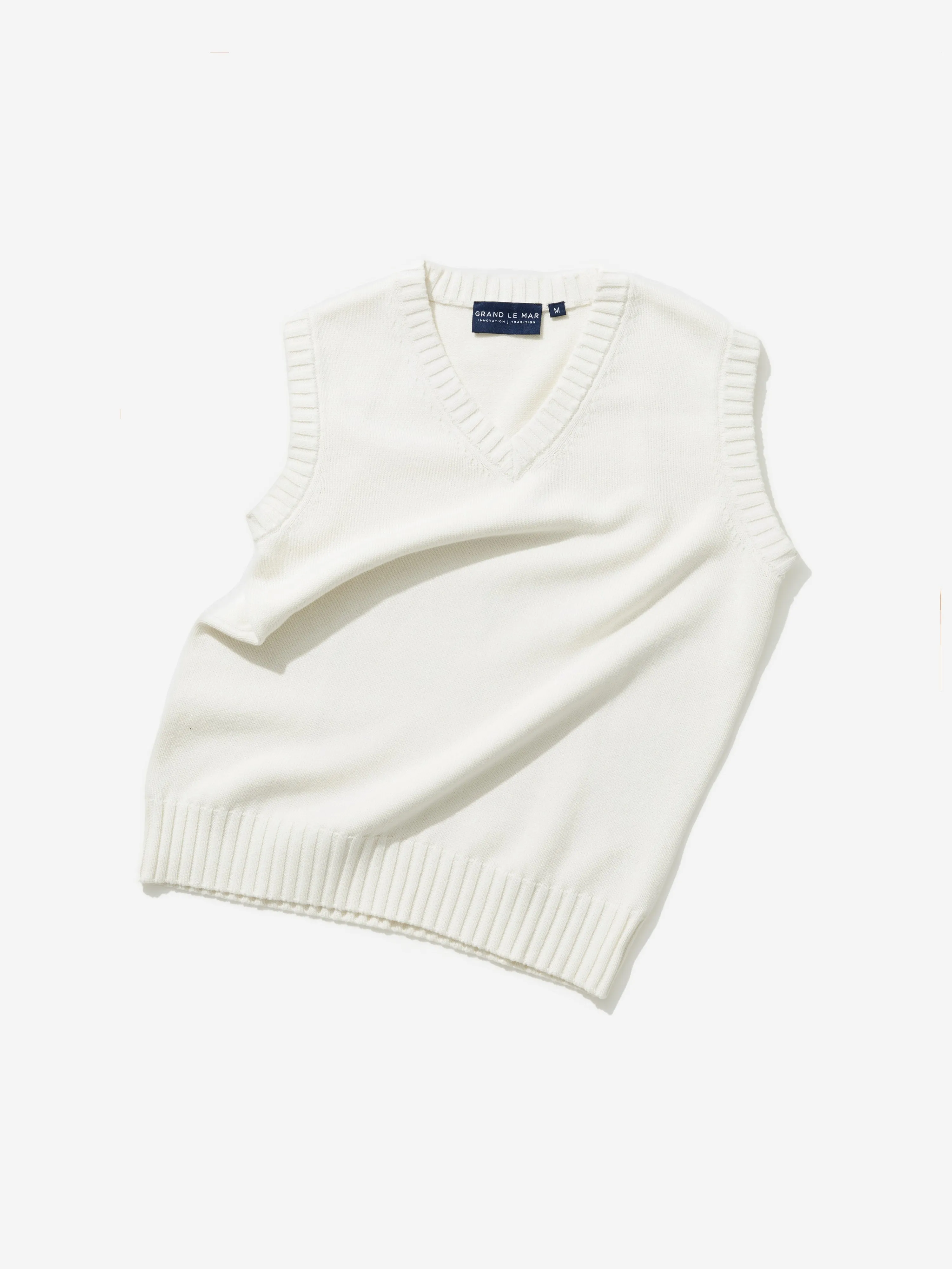 Ivory Cotton Silk V-Neck Vest