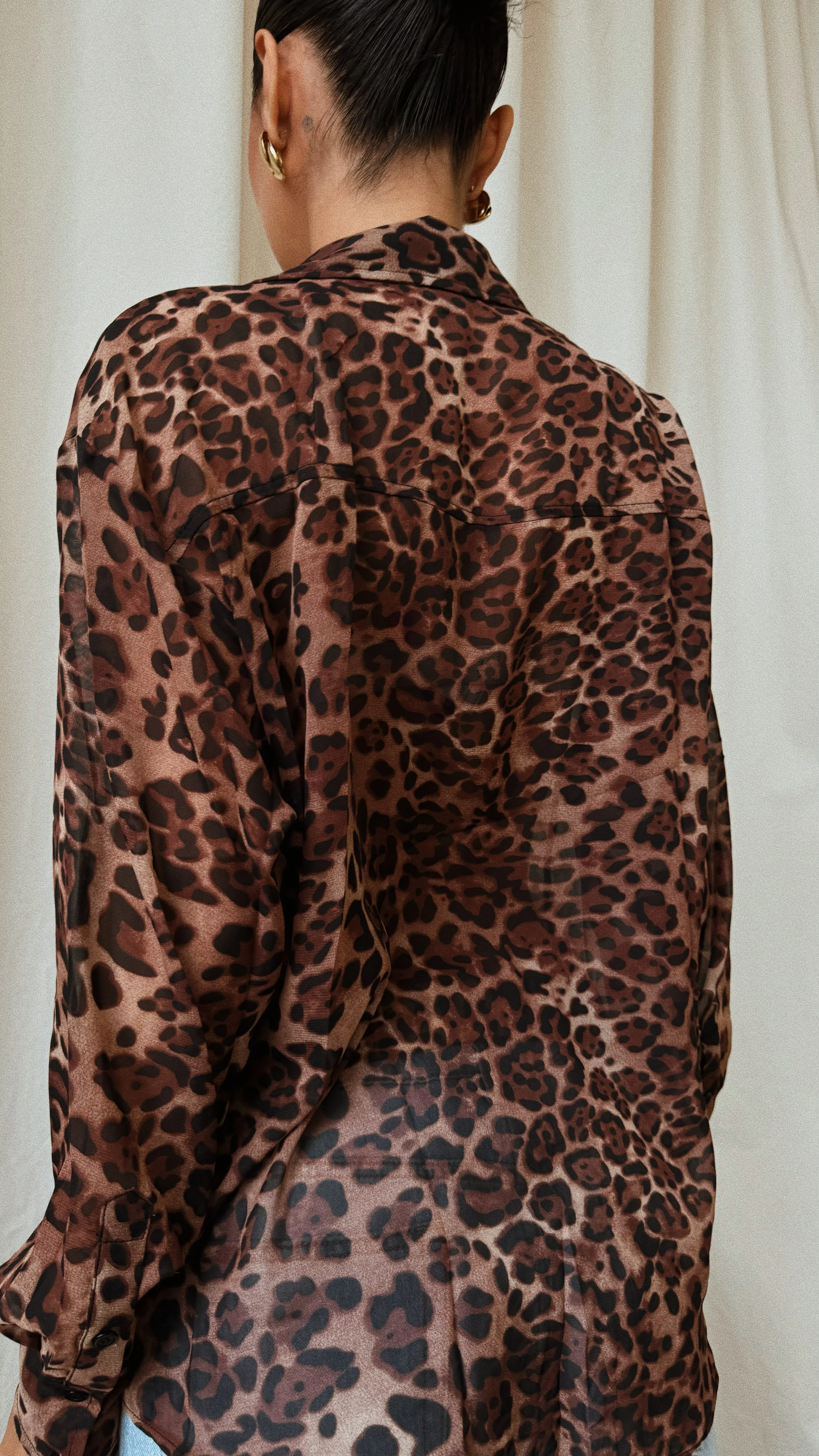 Kallie Long Sleeve Top - Leopard