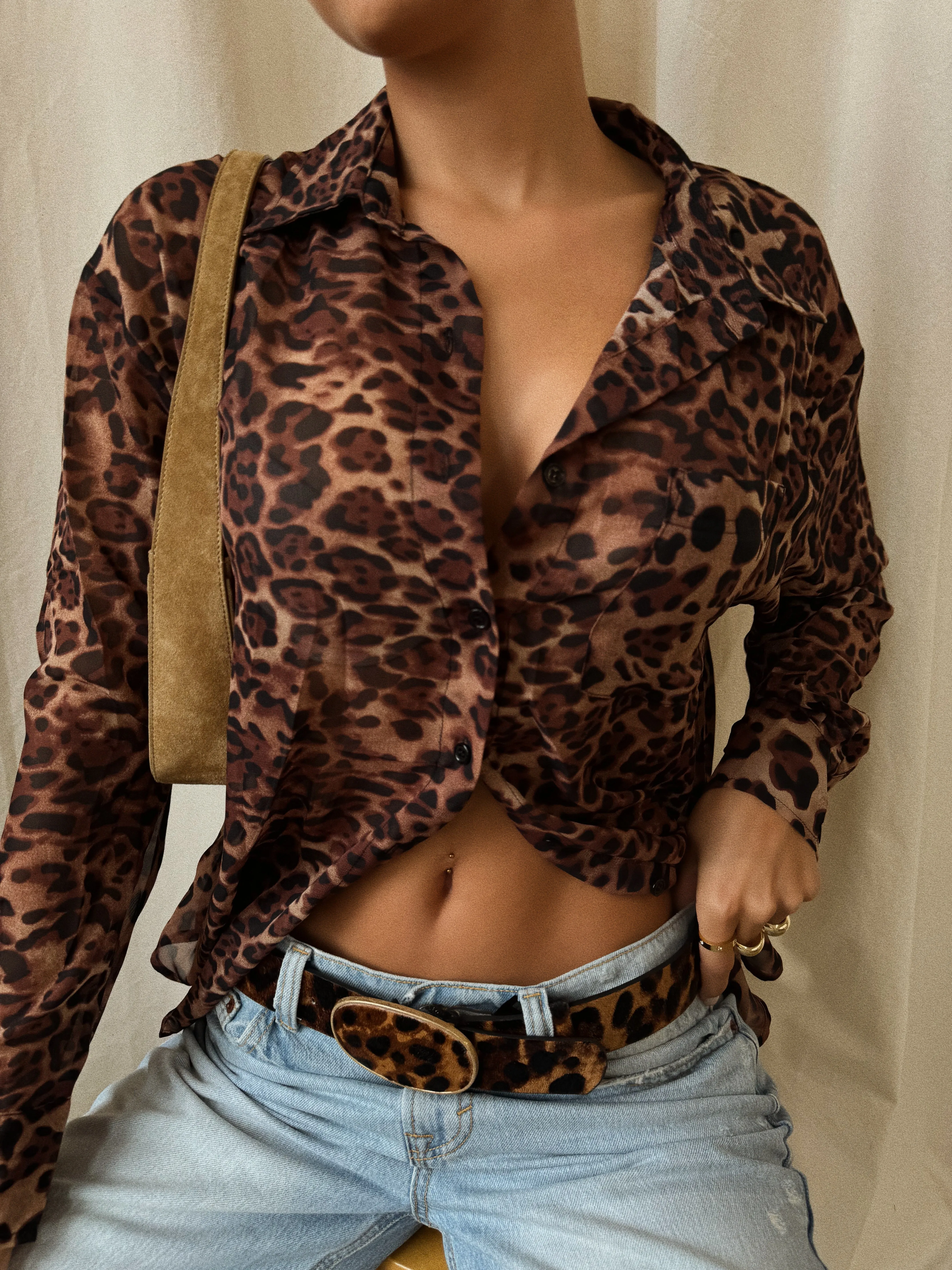 Kallie Long Sleeve Top - Leopard