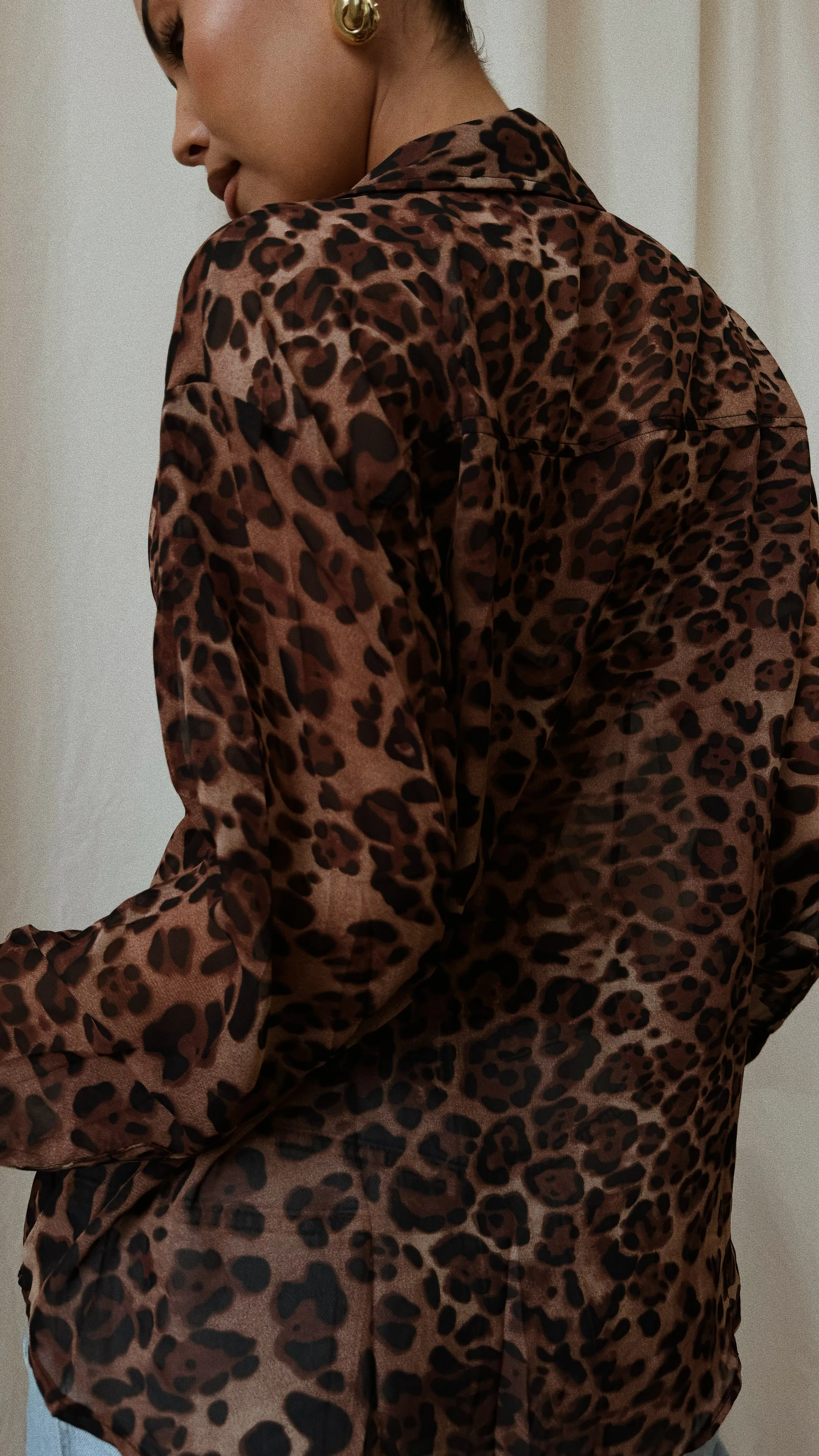 Kallie Long Sleeve Top - Leopard